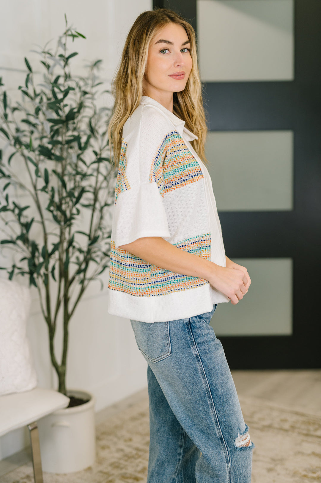 Good For Me Collared Knit Top