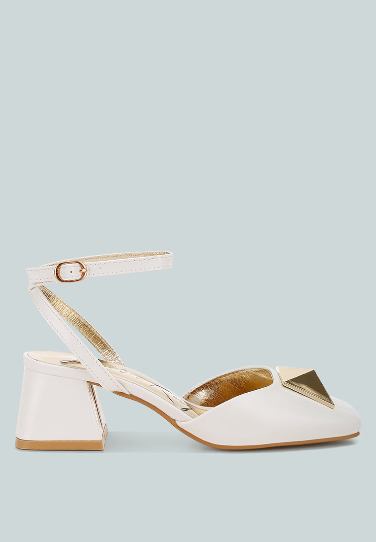 Griselda Brooch Detail Ankle Strap Sandals-0