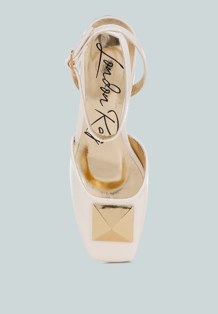 Griselda Brooch Detail Ankle Strap Sandals-3