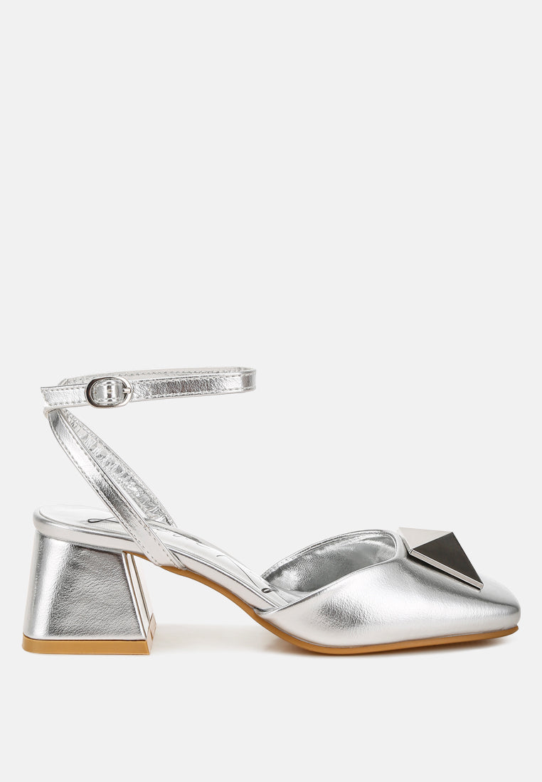 Griselda Brooch Detail Ankle Strap Sandals-0