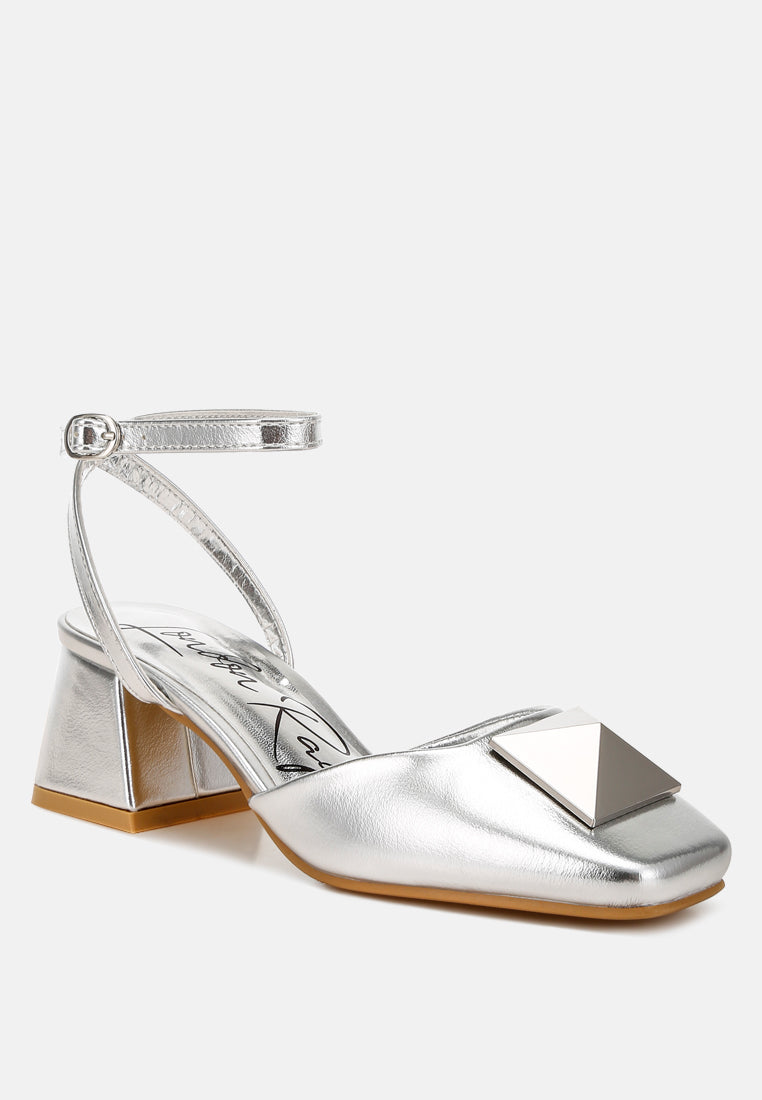 Griselda Brooch Detail Ankle Strap Sandals-1