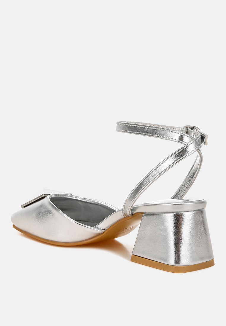 Griselda Brooch Detail Ankle Strap Sandals-2