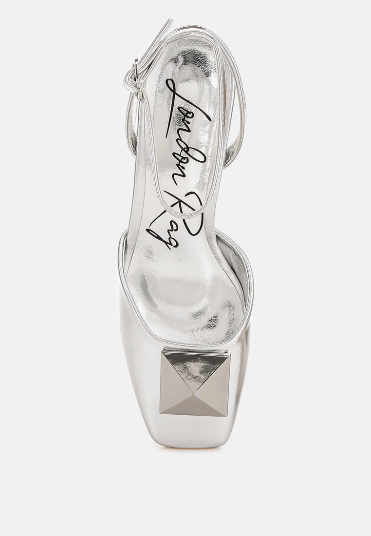 Griselda Brooch Detail Ankle Strap Sandals-3