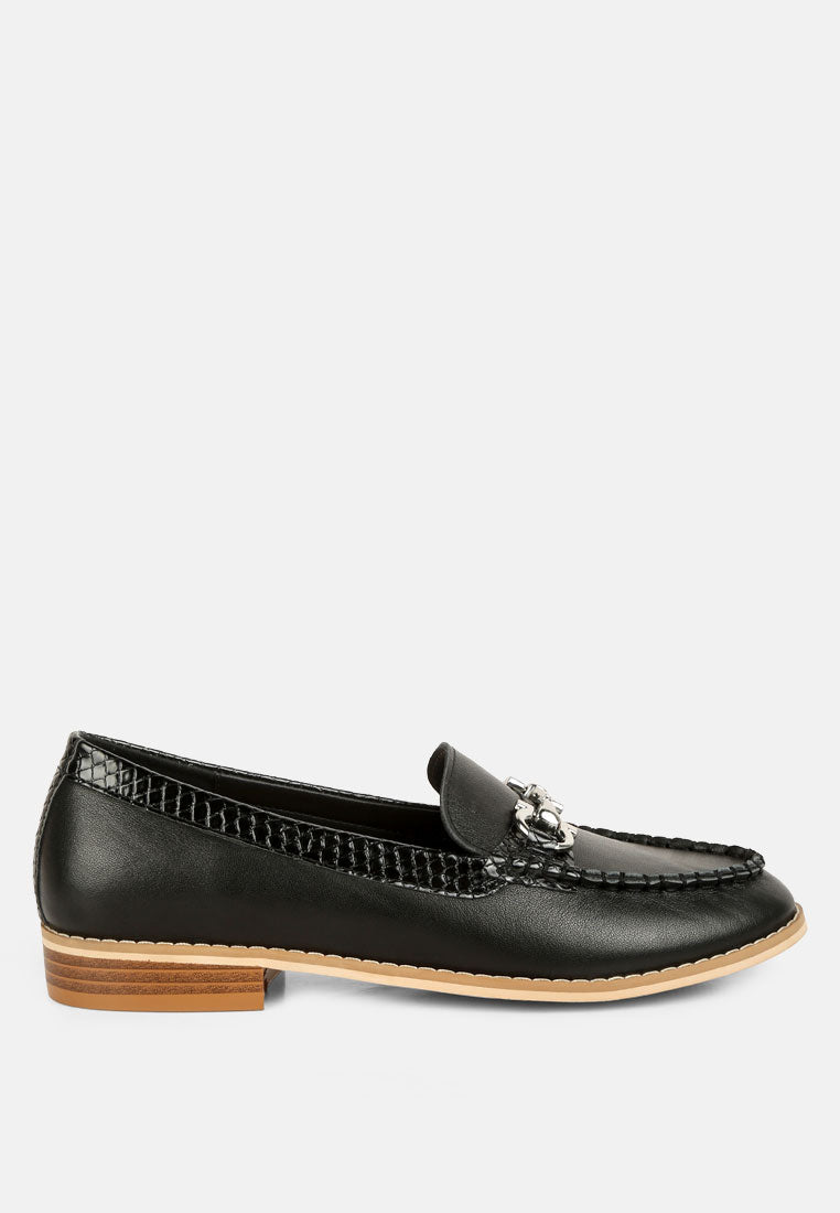 Holda Horsebit Embelished Loafers With Stitch Detail-0