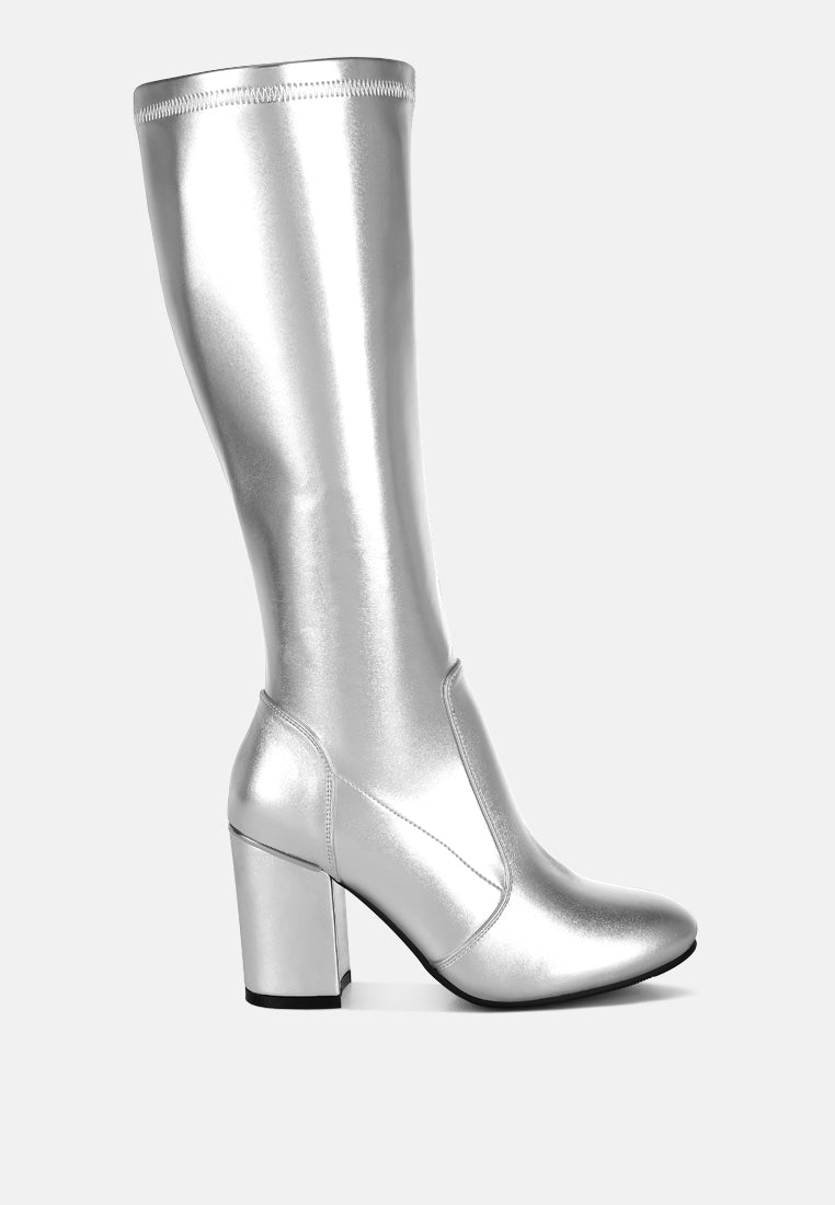 Halara Metallic Pleather Long Boots-0