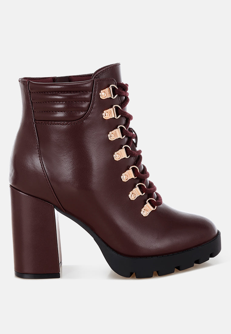 Hamiltons Lace Up Block Heel Boots-6
