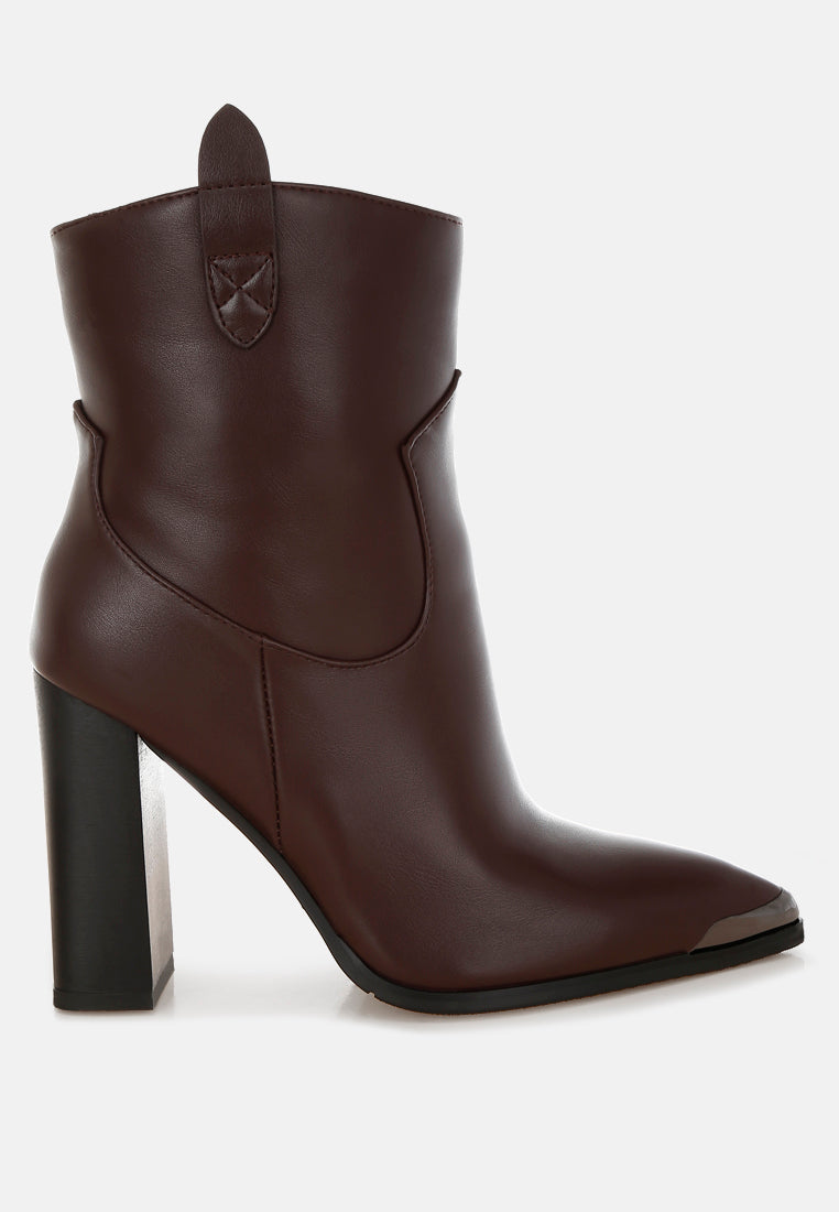 Hatter Pointed Toe Faux Leather Boots-0