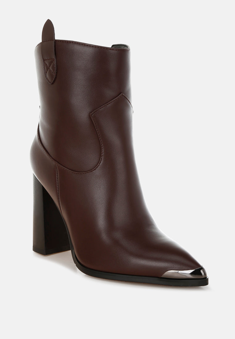 Hatter Pointed Toe Faux Leather Boots-2