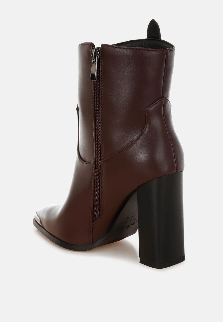 Hatter Pointed Toe Faux Leather Boots-3
