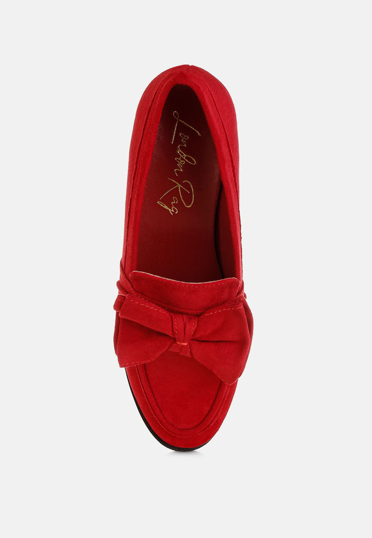 Havisham Bow Accent Heeled Loafers-3