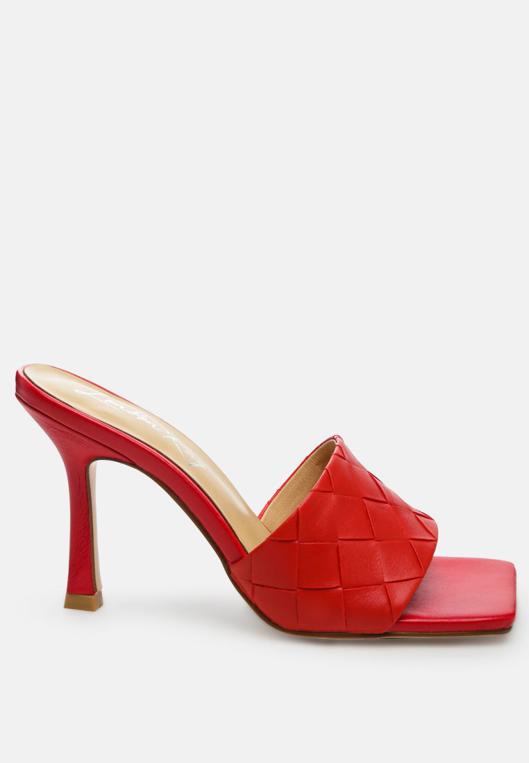 Carmen Woven Strap Mid Heel Sandals-5