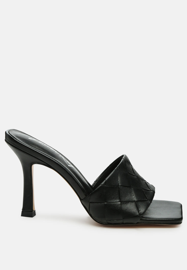 Carmen Woven Strap Mid Heel Sandals-6