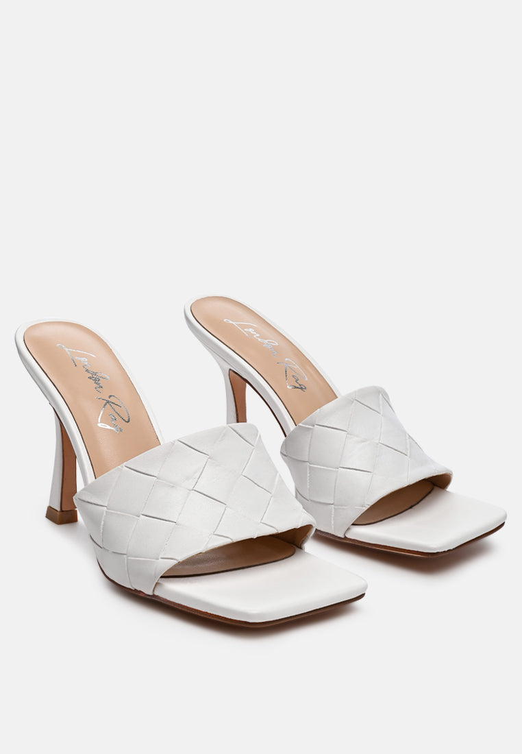 Carmen Woven Strap Mid Heel Sandals-2