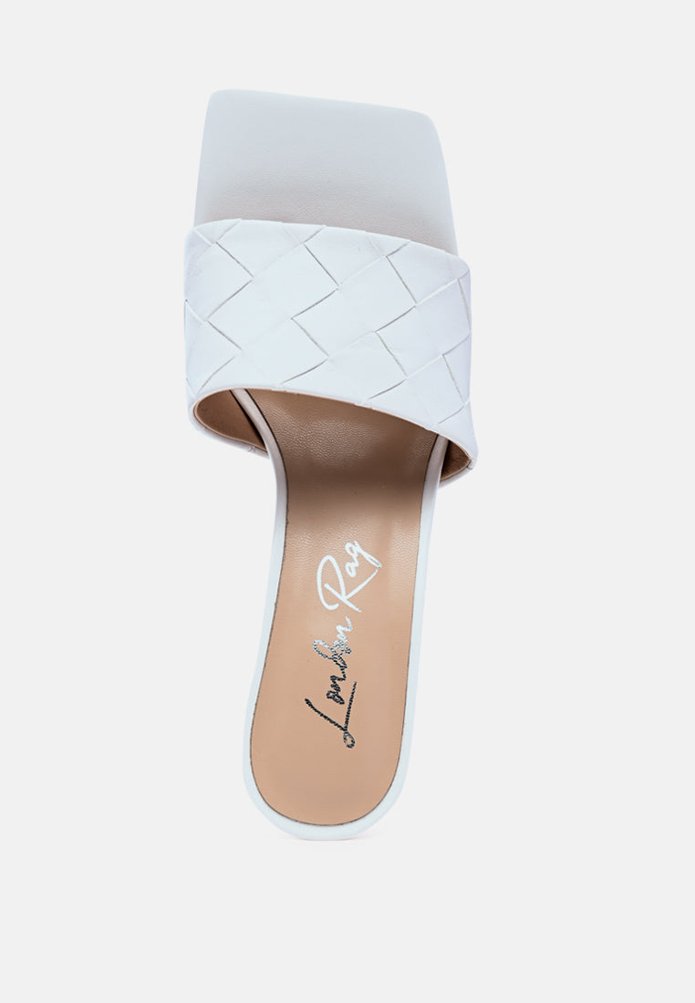 Carmen Woven Strap Mid Heel Sandals-4