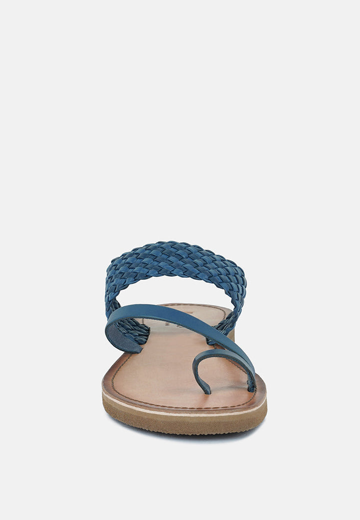 Isidora Braided Leather Flat Sandal-3