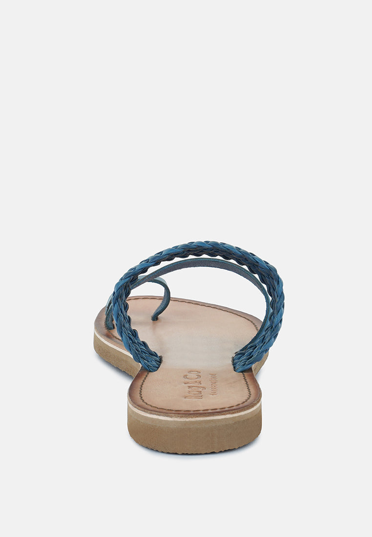 Isidora Braided Leather Flat Sandal-4