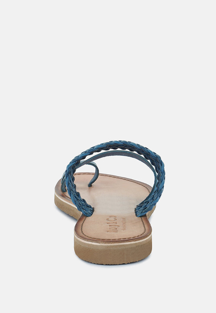 Isidora Braided Leather Flat Sandal-4