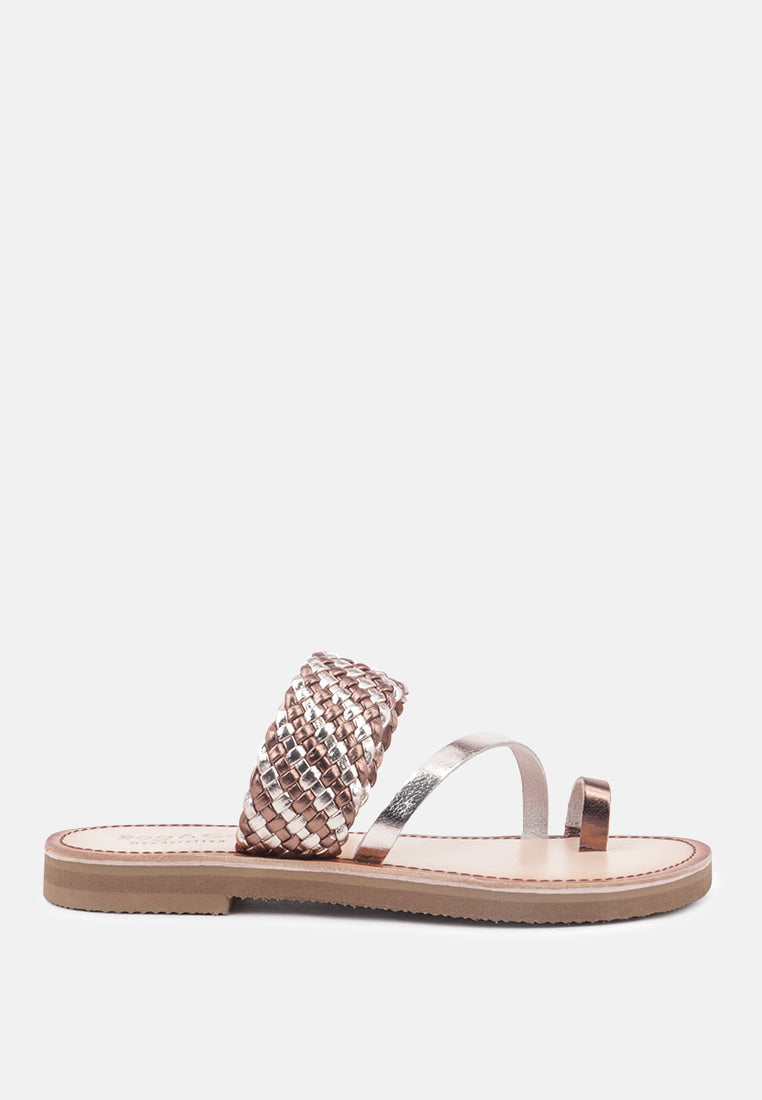 Isidora Braided Leather Flat Sandal-5