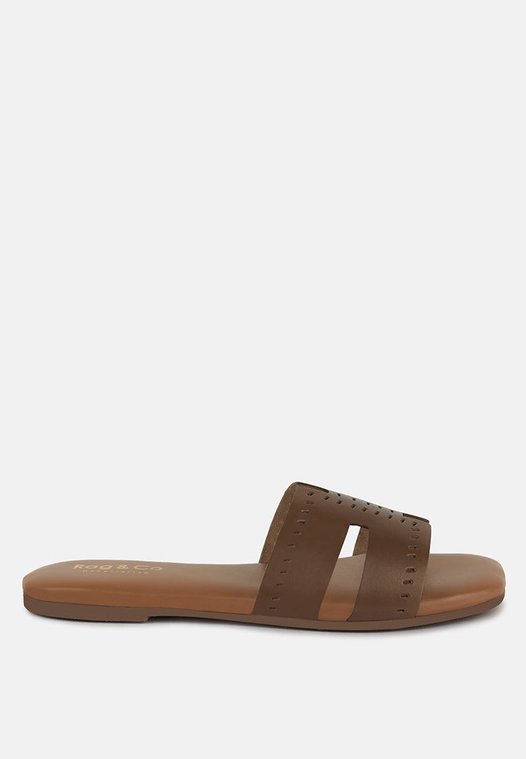 Ivanka Cut Out Slip On Sandals-5