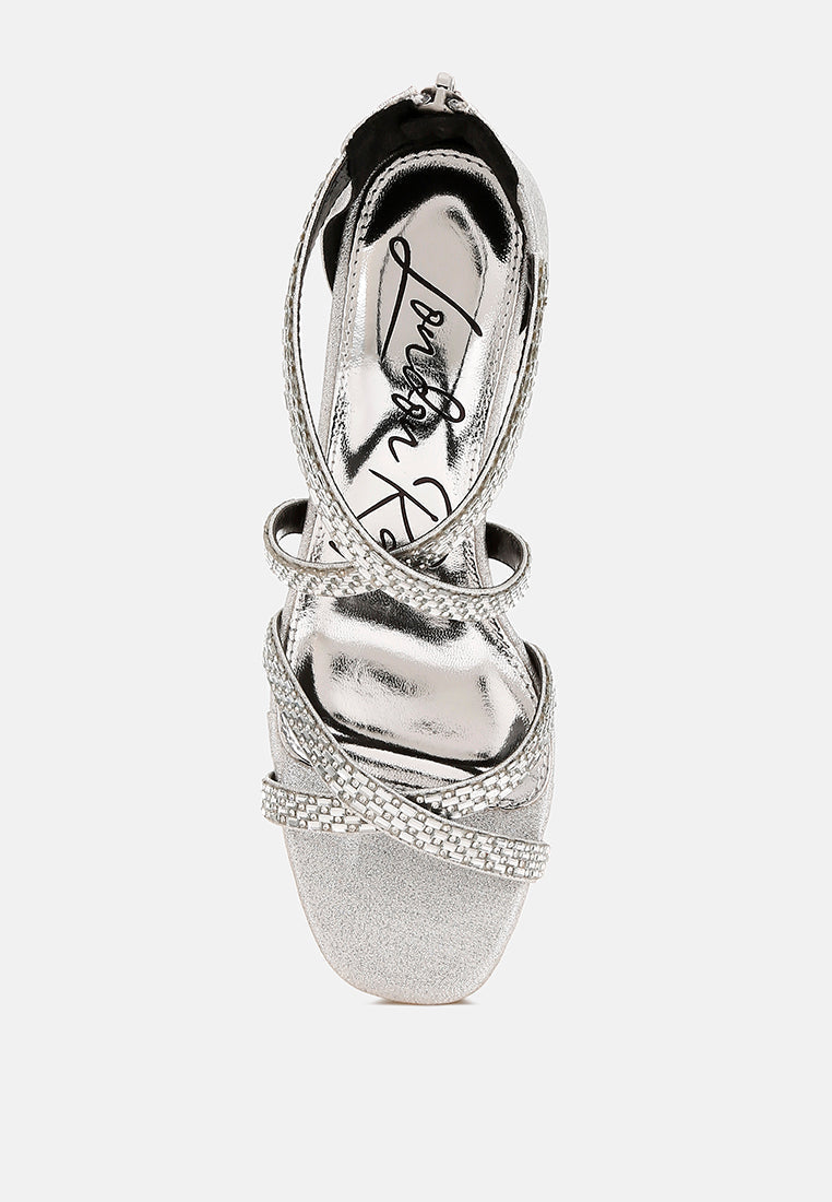 Infatuated Rhinestones Embellished Strappy Sandals-3