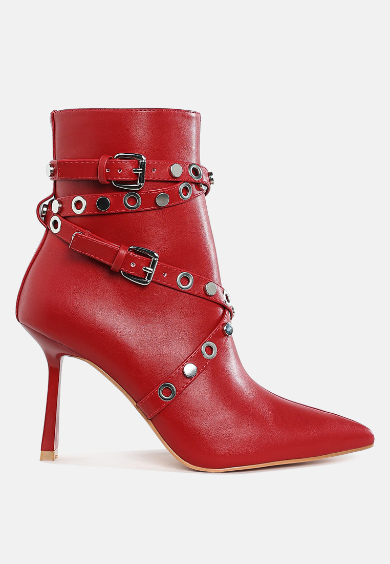 Jacinta Slim Flared Heel Strappy Boots-0