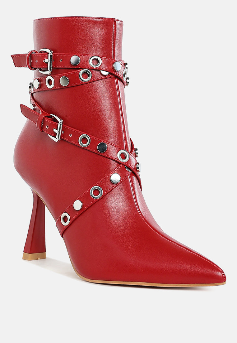 Jacinta Slim Flared Heel Strappy Boots-2