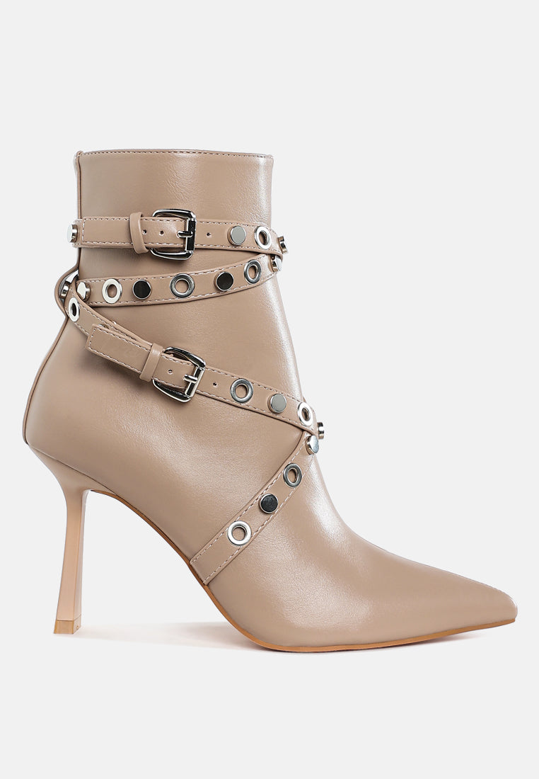 Jacinta Slim Flared Heel Strappy Boots-5