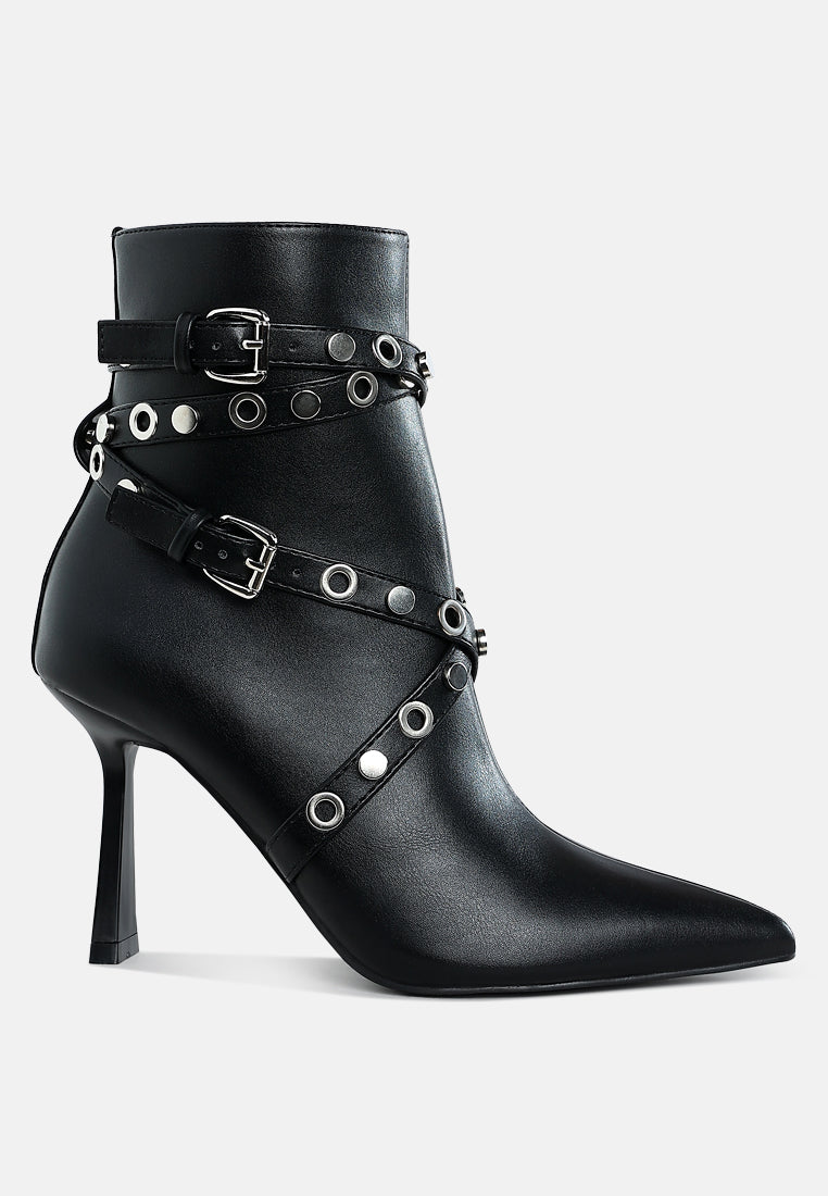 Jacinta Slim Flared Heel Strappy Boots-6