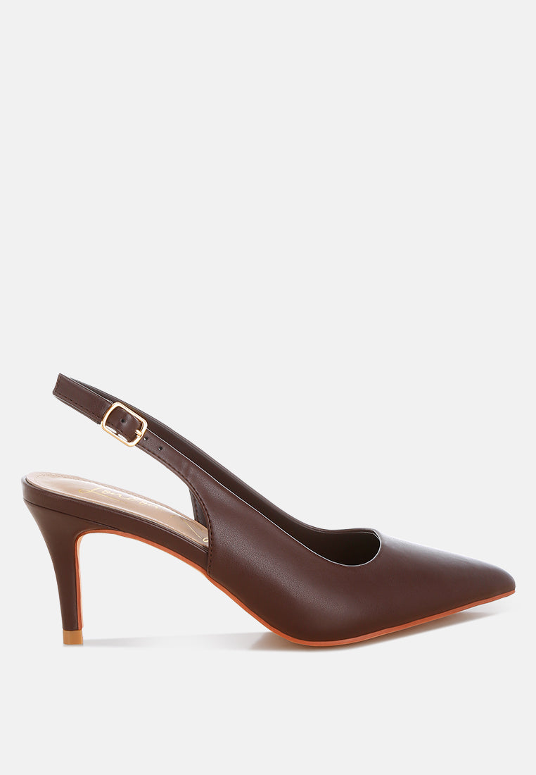 Jaoba Pointed Toe Pin Buckle Slingbacks-0