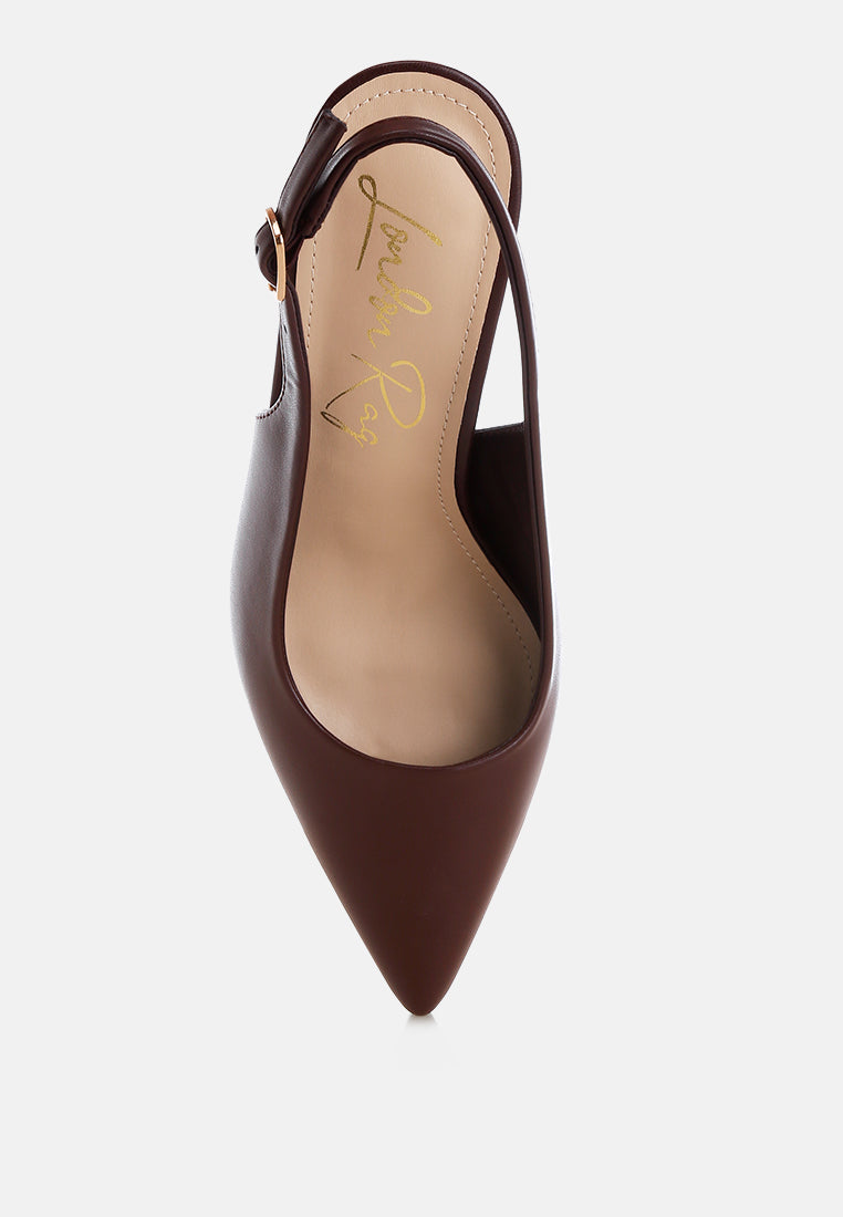 Jaoba Pointed Toe Pin Buckle Slingbacks-4