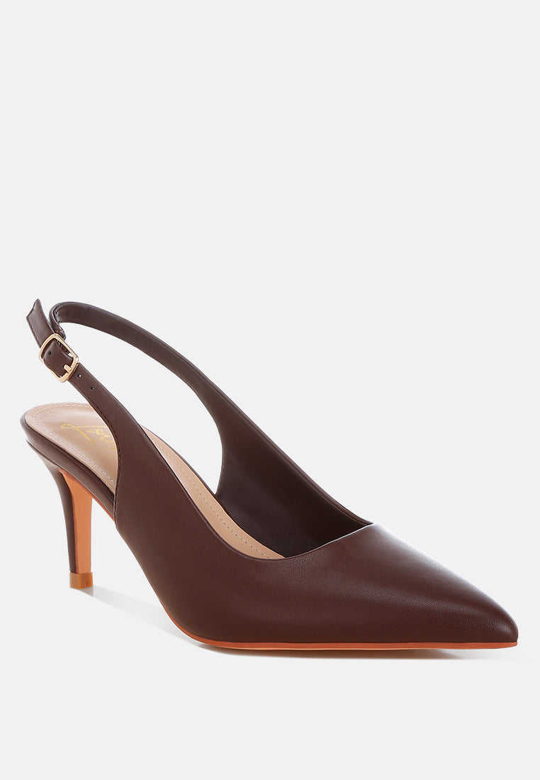 Jaoba Pointed Toe Pin Buckle Slingbacks-2