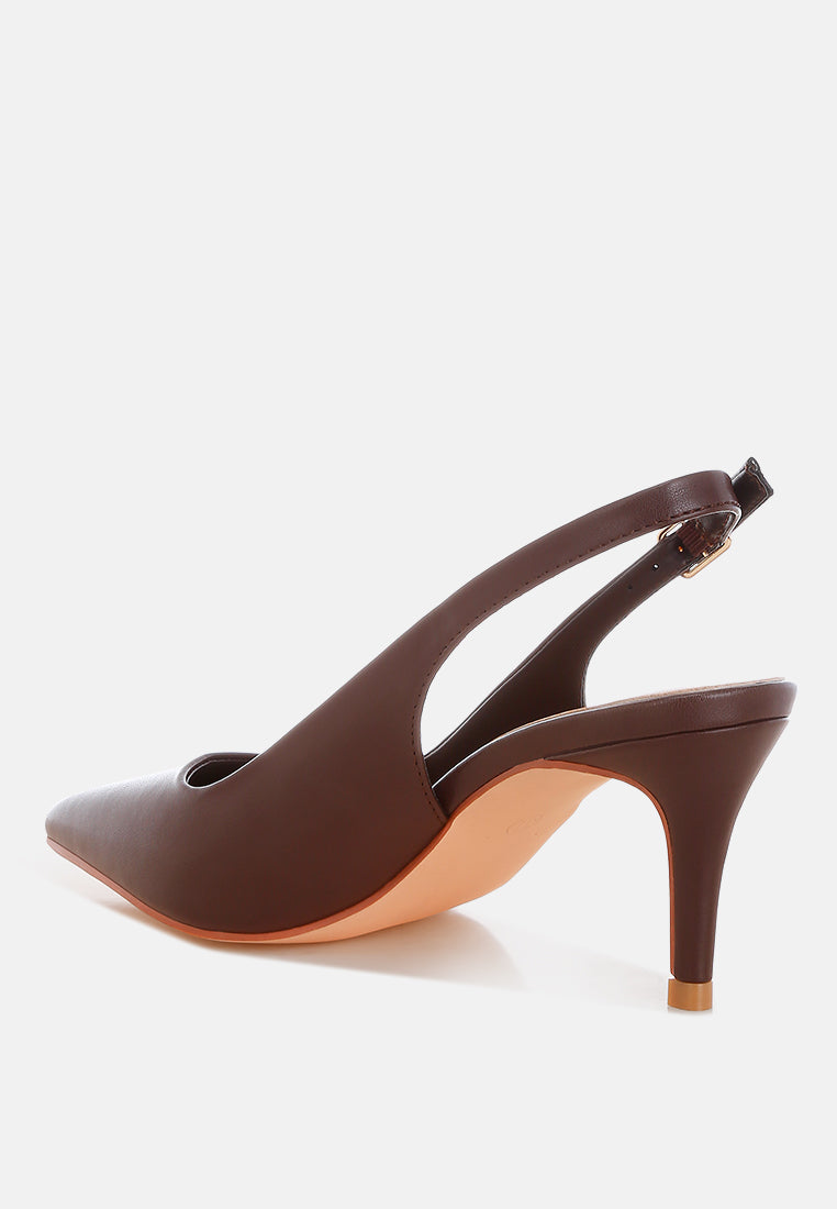 Jaoba Pointed Toe Pin Buckle Slingbacks-3
