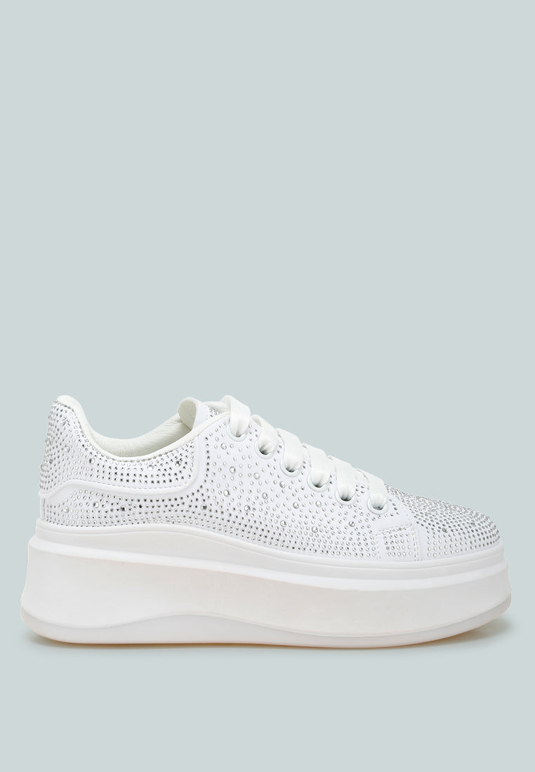 Jitter Bug Rhinestones Embellished Chunky Sneakers-0