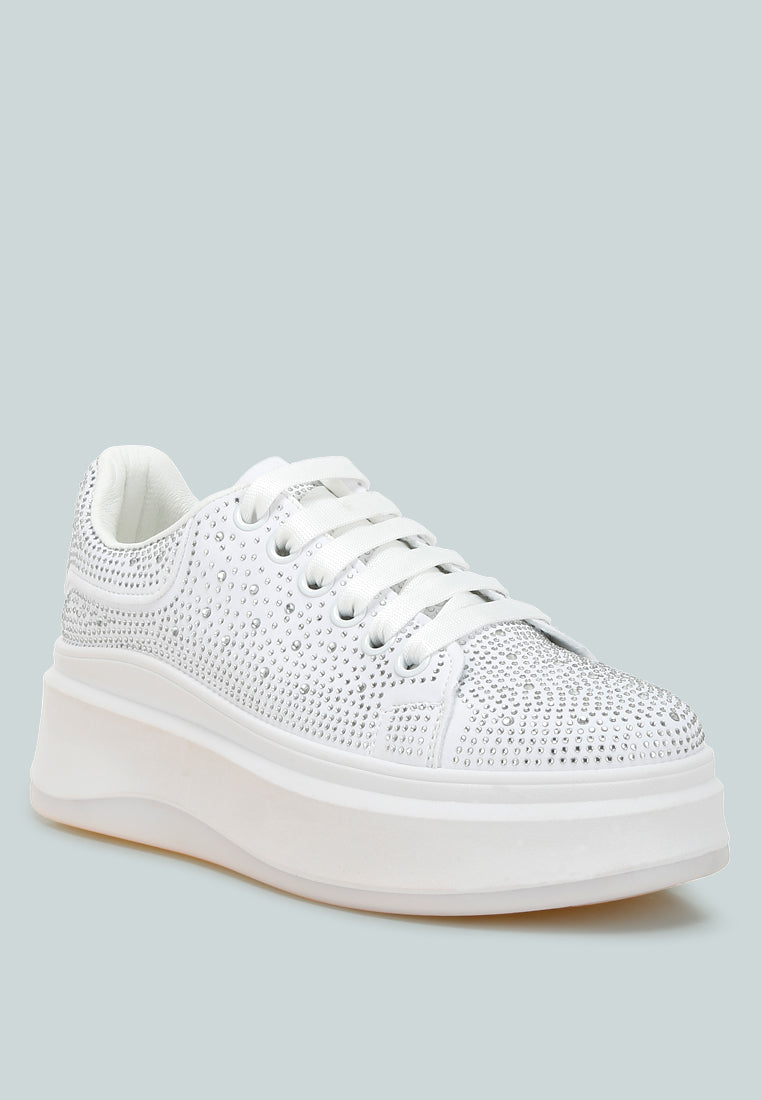Jitter Bug Rhinestones Embellished Chunky Sneakers-1