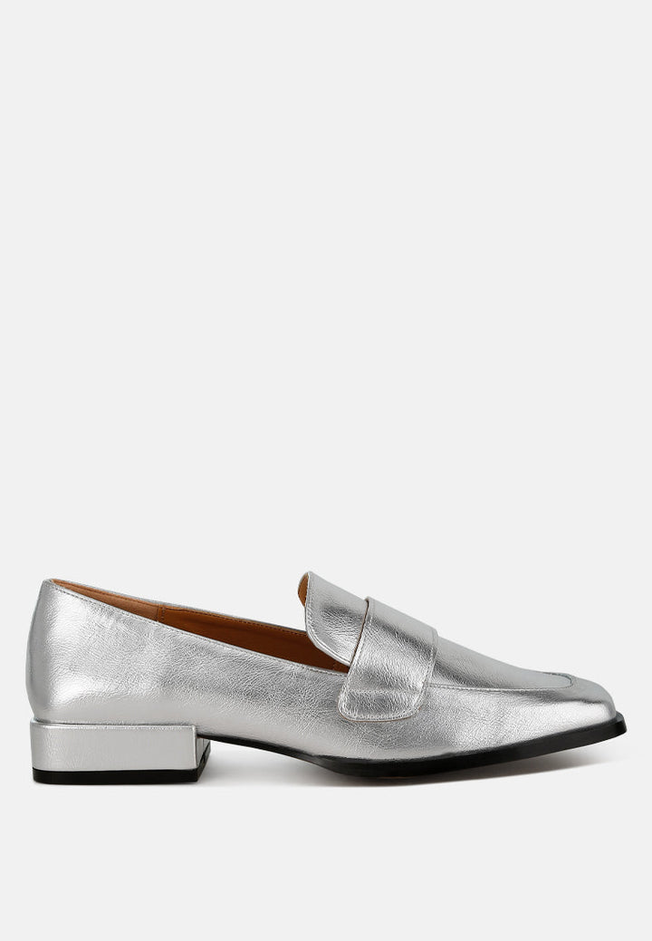 Jongs Metallic Penny Loafers-5