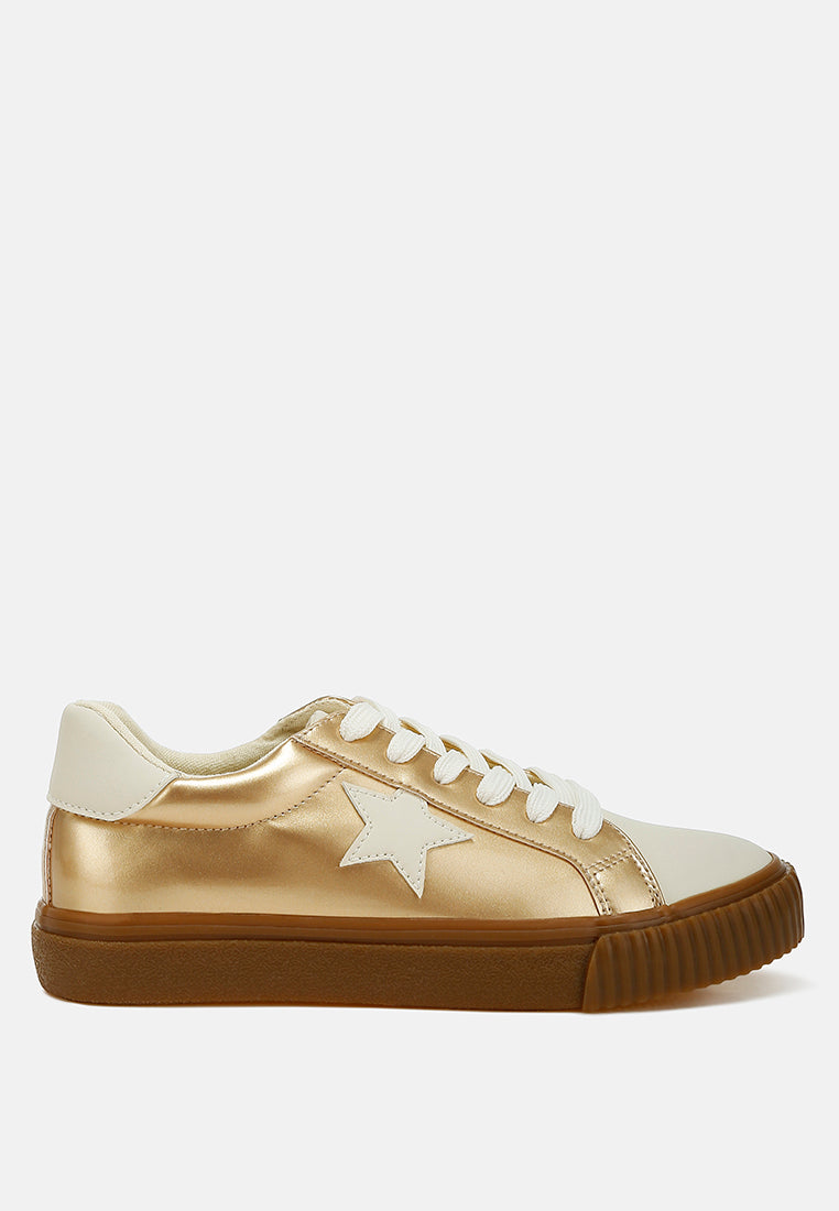Jumping jacks Metallic Faux Leather Star Sneakers-0