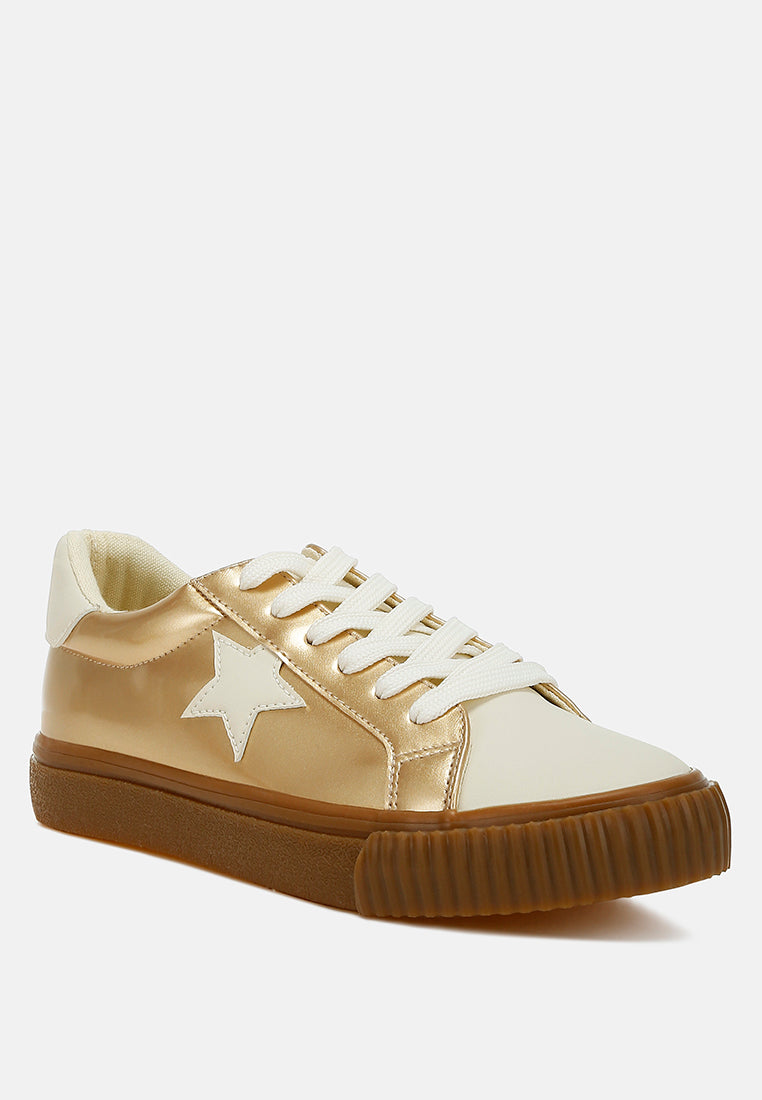Jumping jacks Metallic Faux Leather Star Sneakers-2