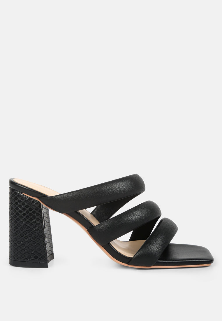 Kywe Textured Heel Chunky Strap Sandals-5