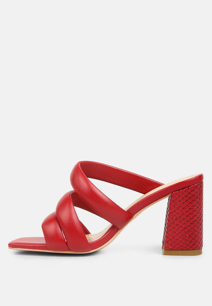 Kywe Textured Heel Chunky Strap Sandals-2