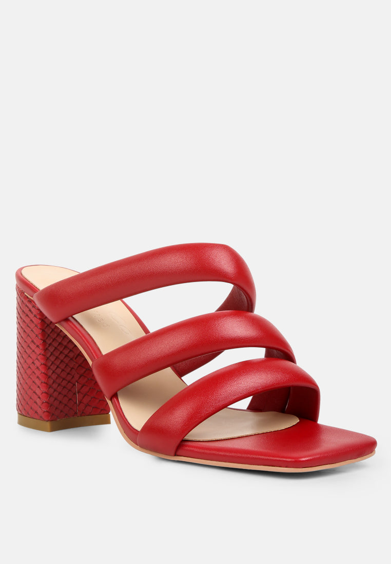 Kywe Textured Heel Chunky Strap Sandals-1