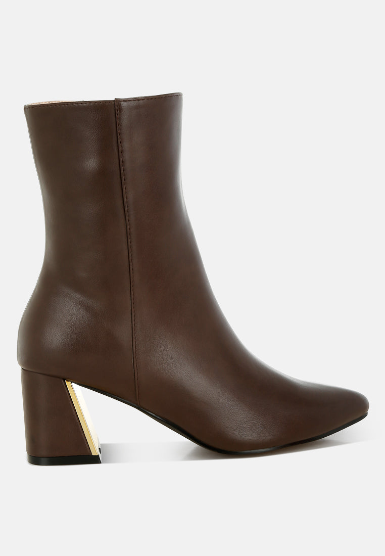 Kaira Metallic Accent Heel High Ankle Boots-5
