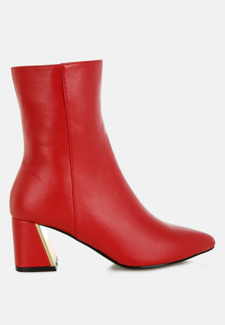 Kaira Metallic Accent Heel High Ankle Boots-7
