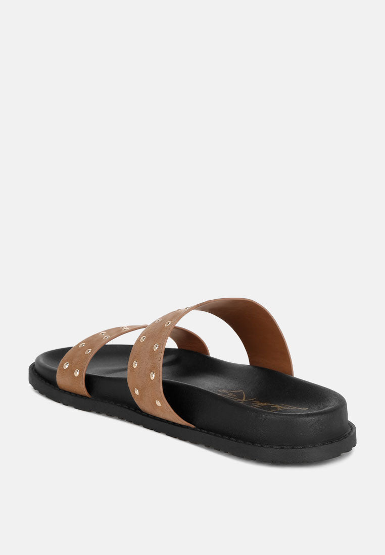 Kanini Stud Embellished Slip On Flats-3