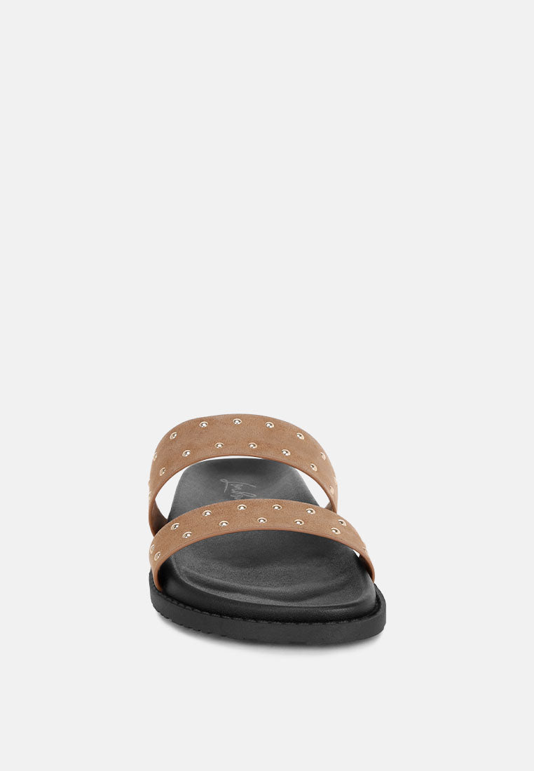 Kanini Stud Embellished Slip On Flats-4