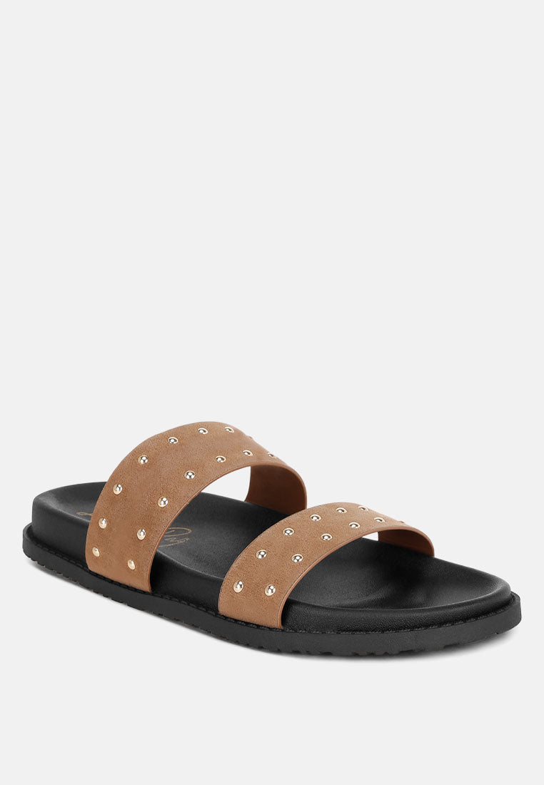 Kanini Stud Embellished Slip On Flats-2