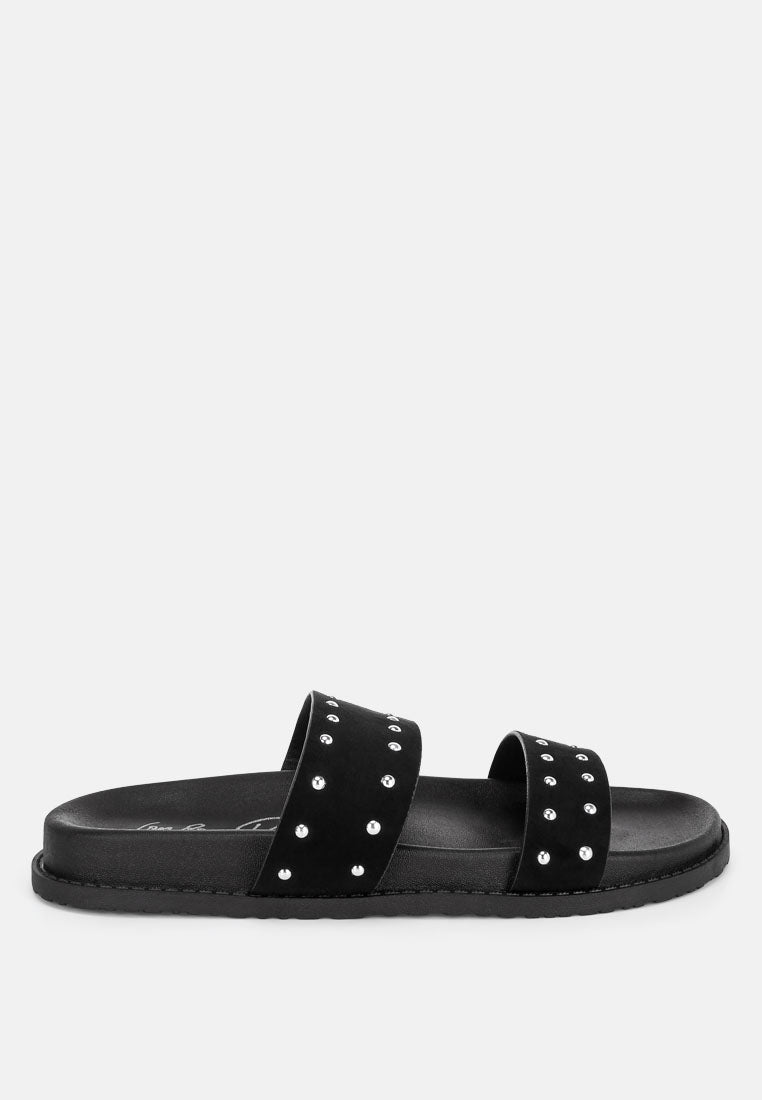 Kanini Stud Embellished Slip On Flats-5