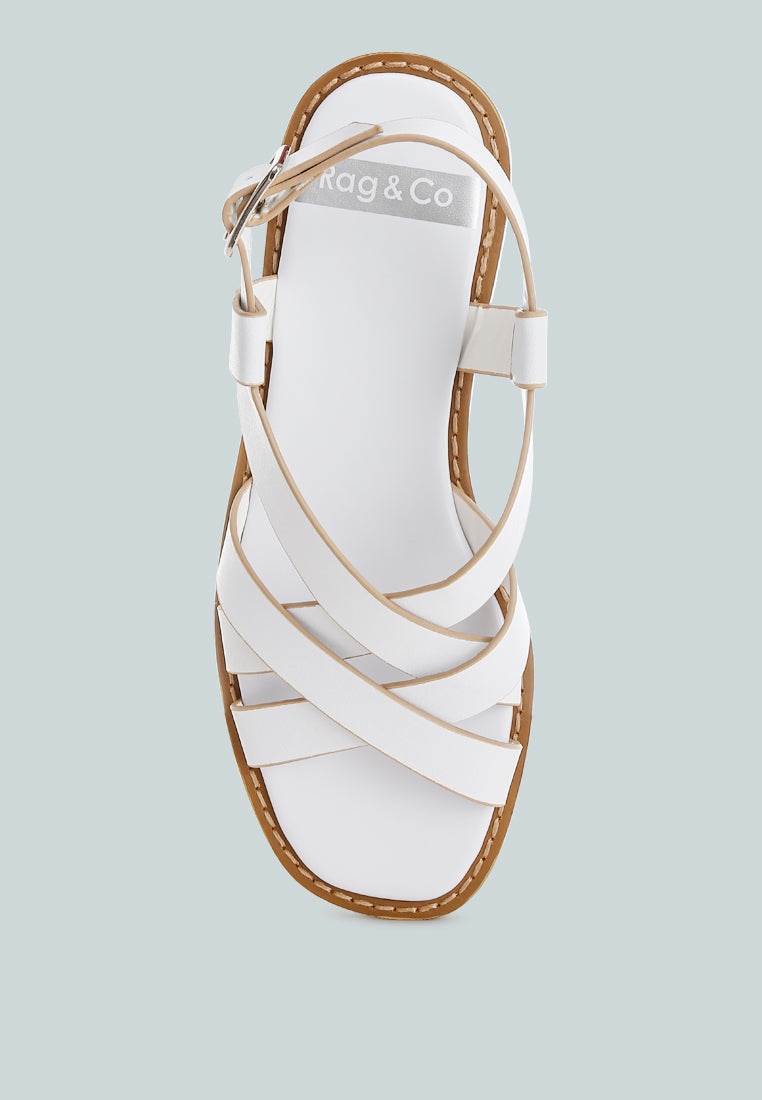 Kapaka Real Leather Flat Gladiator Sandals-3