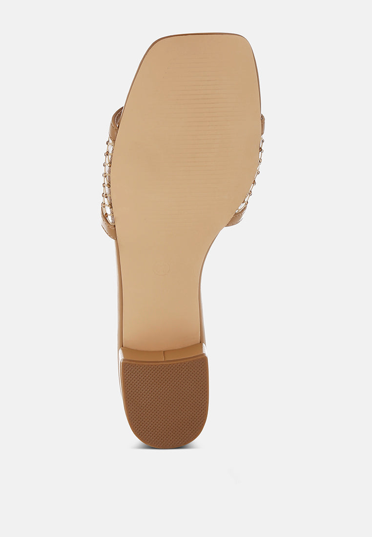 Kenzia Rhinestone Studded Slip-On Heels-4