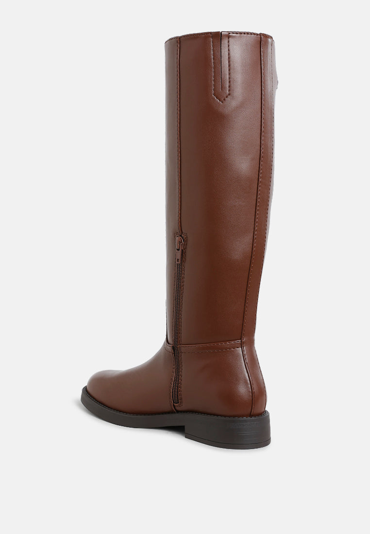 Kiang Metal Chain Link Detail Calf Boots-2