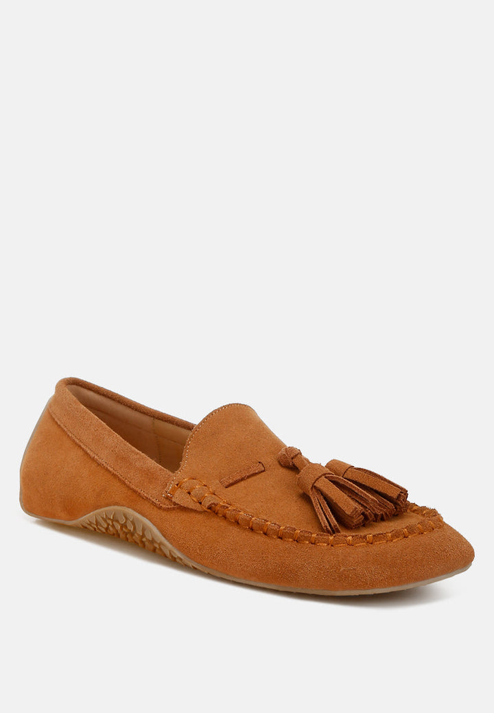 Kipstar Real Suede Leather Tassel Loafers-2